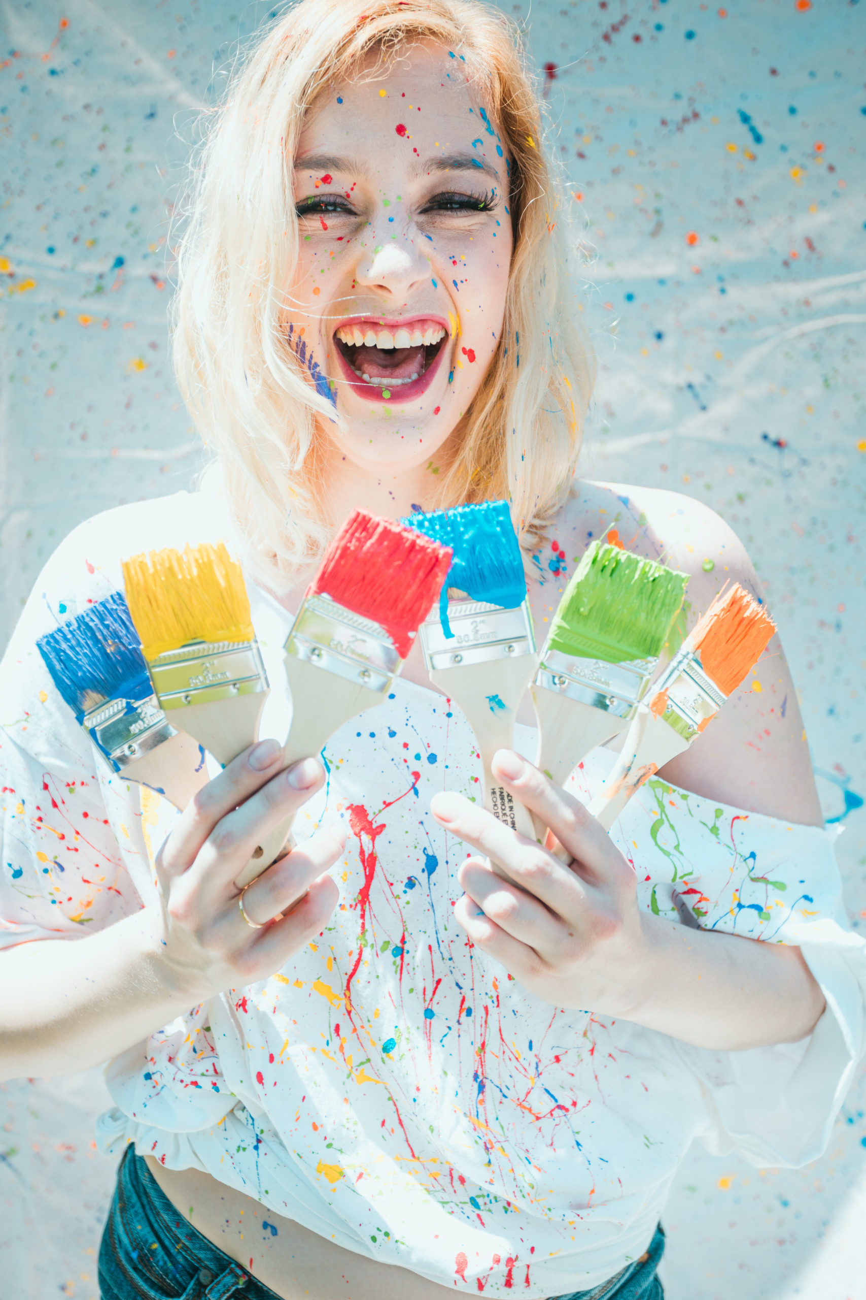 At home paint photoshoot Samantha Robbins